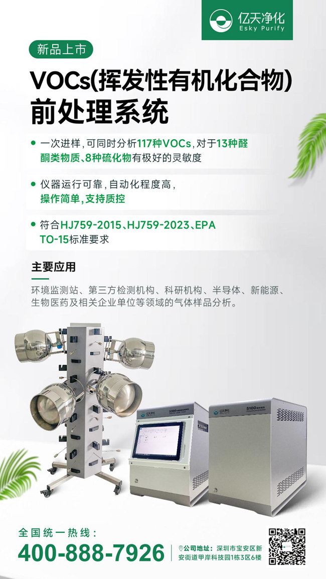 新品速遞！億天凈化VOCs揮發性有機化合物前處理系統